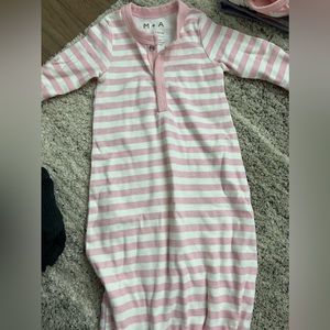 0-3 month pink striped pajama gown monica and andy